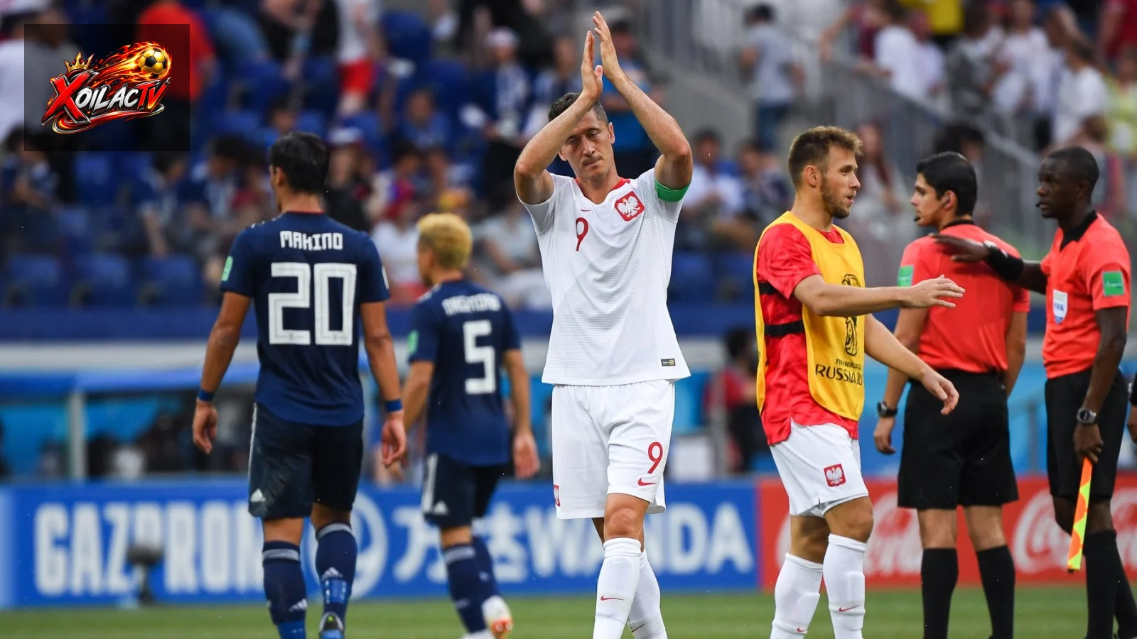 Robert Lewandowski thi đấu cho đội tuyển Ba Lan trong trận quốc tế